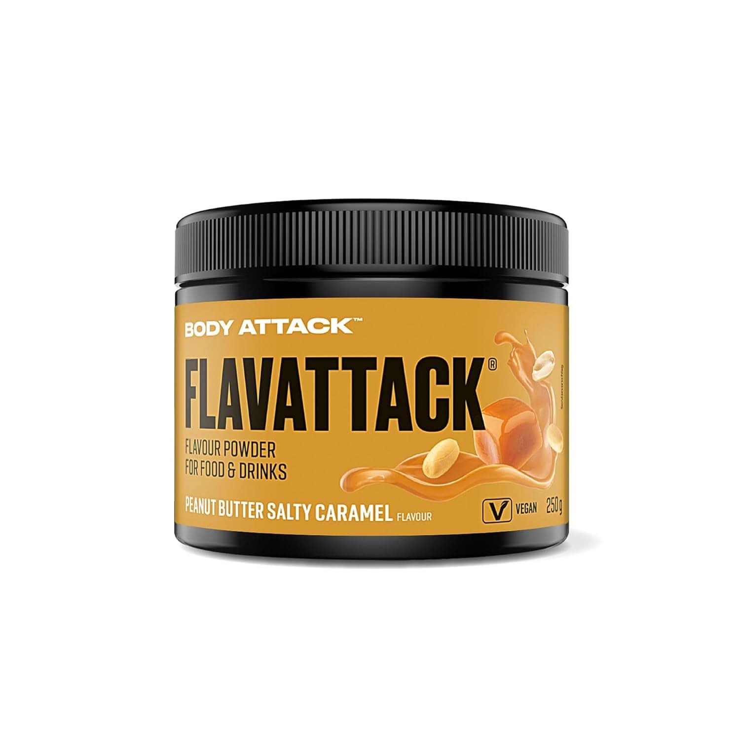 Body Attack Flavattack®, Double Choc Brownie, 250G / 83 porții Arome Naty Shop 250 grame Unt de arahide + Caramel sarat