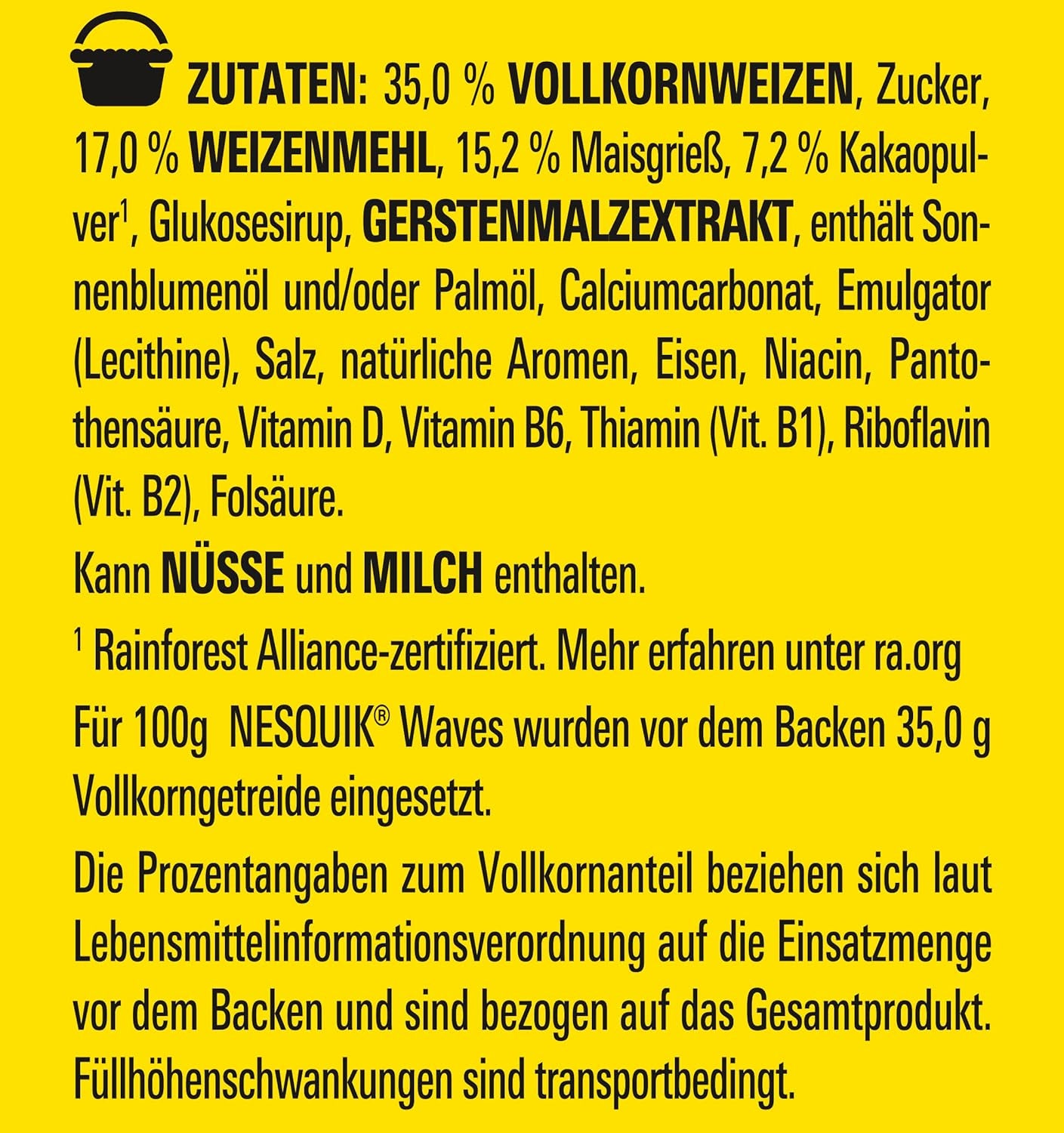 Nestlé Choco Waves, křupavá čokoládová snídaně ve tvaru vlny (33 % celozrnný obsah), 1 balení (1 x 330 g)