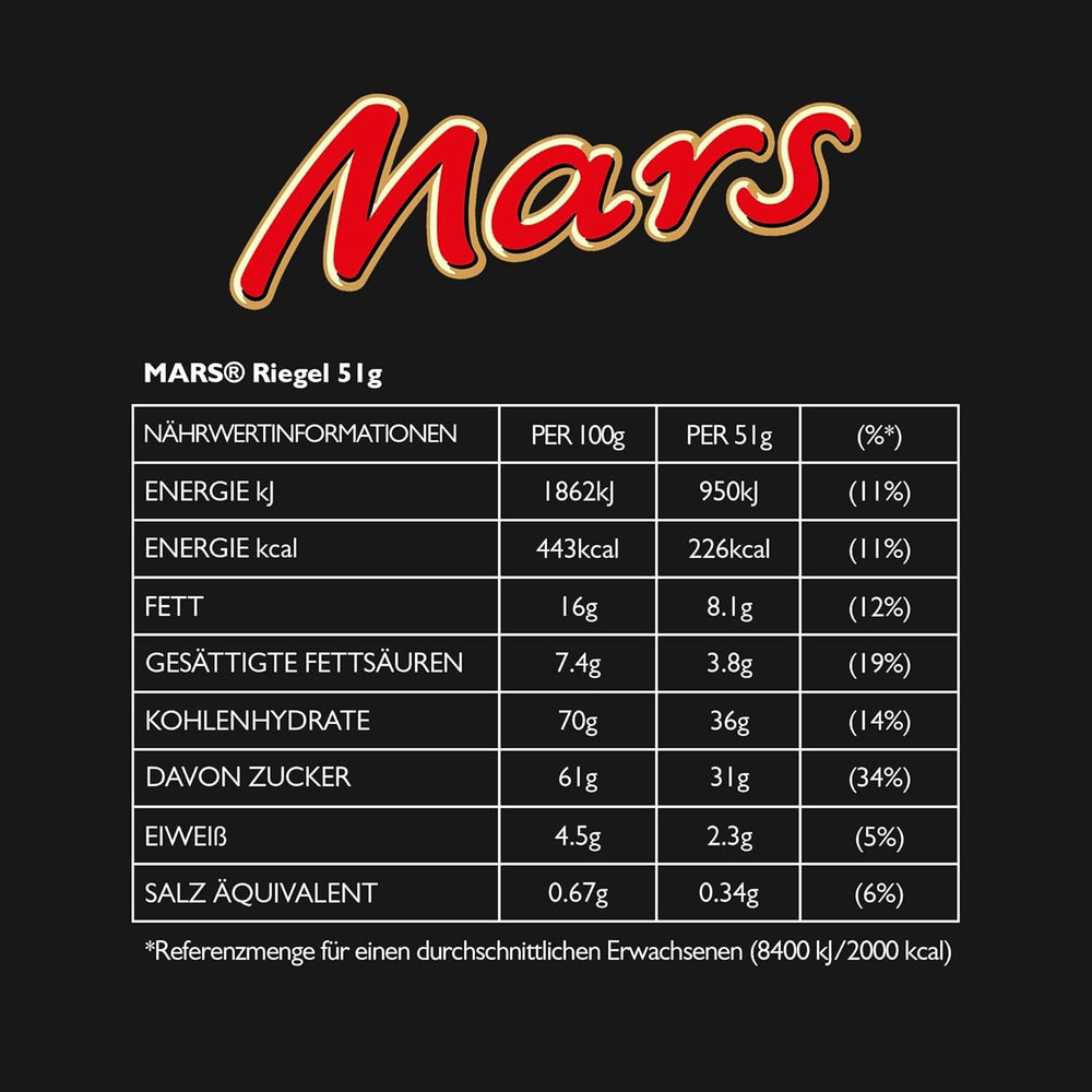 Batoane de ciocolată Mars, cu caramel, nuga și ciocolată cu lapte, 32 pachete x 51g