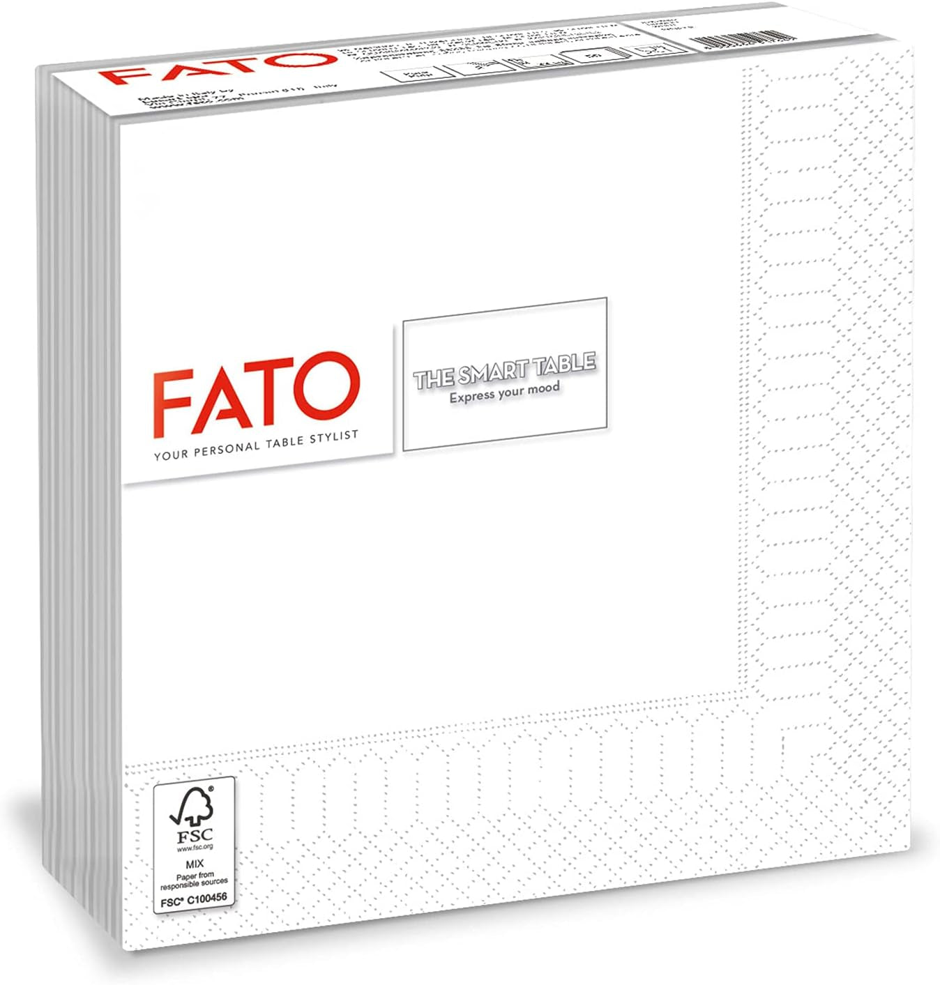 Fato - Șervețele de hârtie de unică folosință, Ideale pentru prânzuri informale și bufete, Pachet de 40 de șervețele, Dimensiune 38X38, Pliate 4 ori, 2 straturi, Culoare Bordeaux, 100% hârtie din celuloză pură, FSC