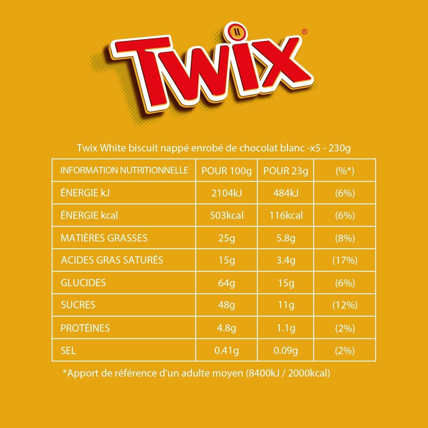 Twix bílé čokoládové tyčinky | Karamel, sušenky, bílá čokoláda | Více balení čokolády | 5 tyčinek (5 x 46 g) (balení po 5)