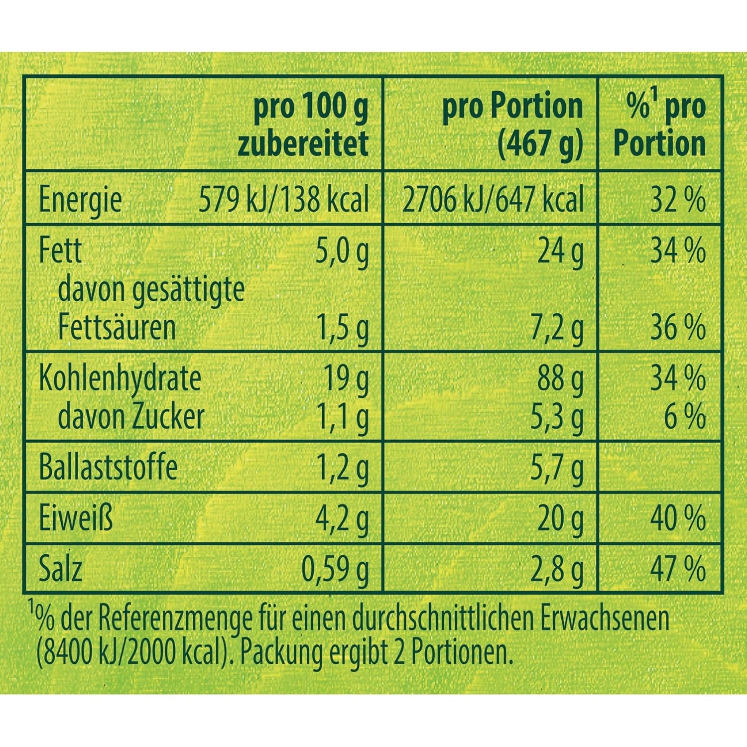 Knorr Fix Vegane Carbonara für eine leckere vegane Pasta ohne geschmacksverstärkende Zusatzstoffe 2 Porce