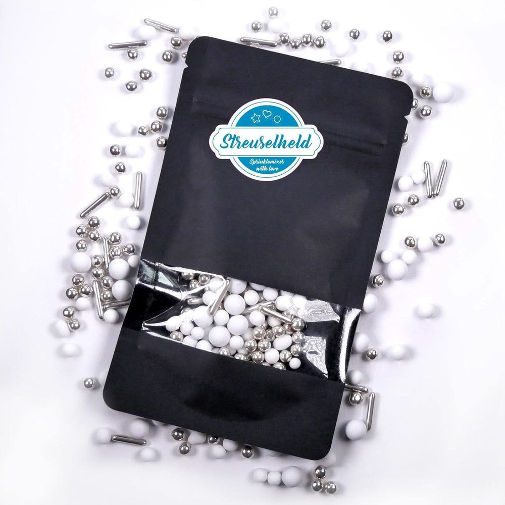 Streusel Hero Chocolate Mix Silver White Sprinkles, 40 gramů Naty Shop