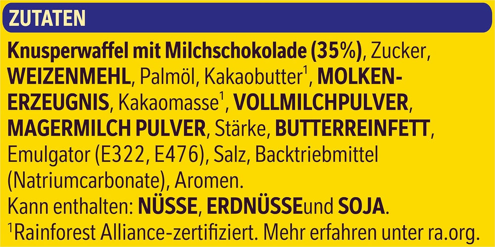 Nestlé Crunchy Waffle Delicious Mléčná čokoláda Vaflová tyčinka Multi Pack 1 balení (3x26g každý)