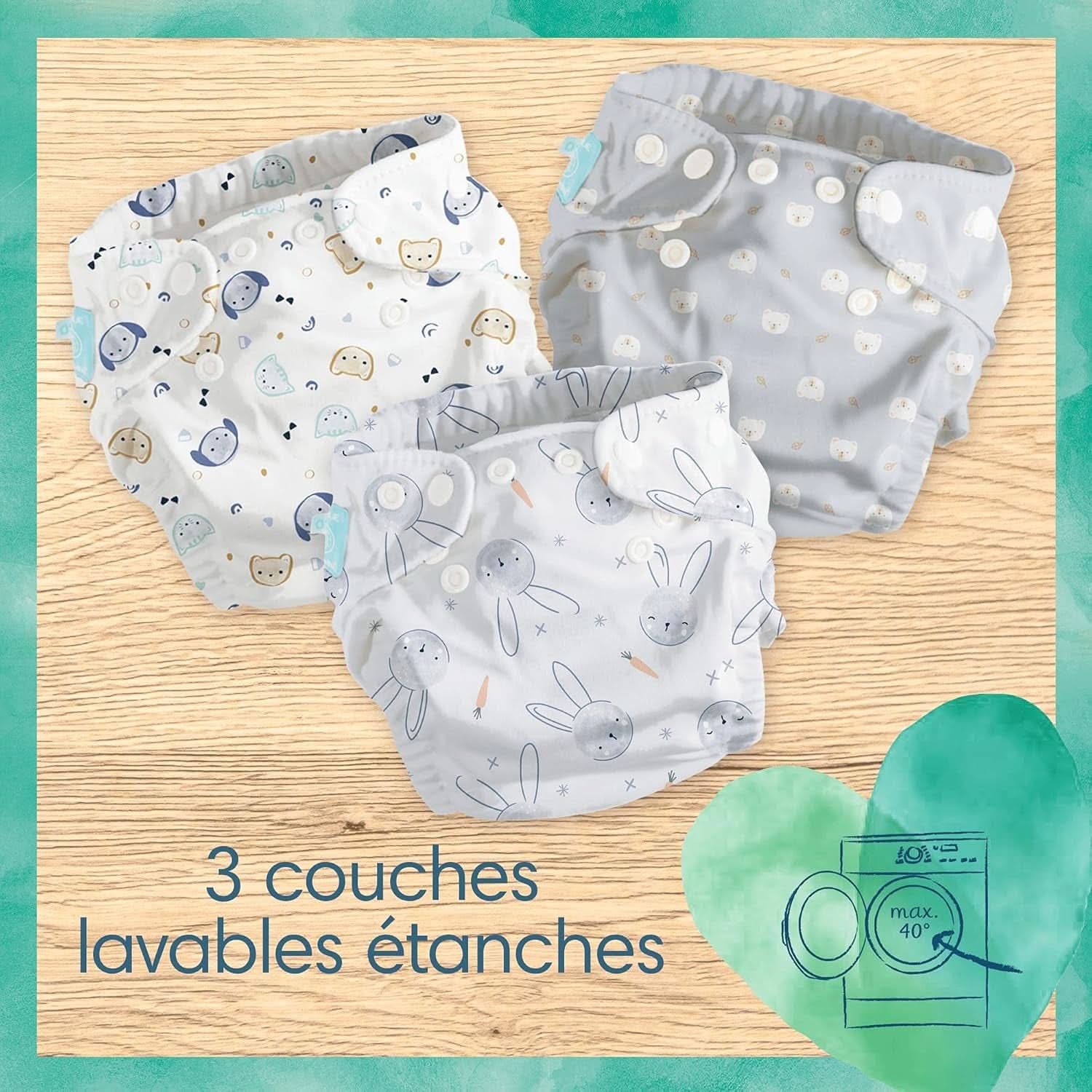 Pampers - Harmony Hybrid Starter Pack, 3 scutece lavabile + 25 șervețele de unică folosință - 1 pachet Mama si Copilul Naty Shop