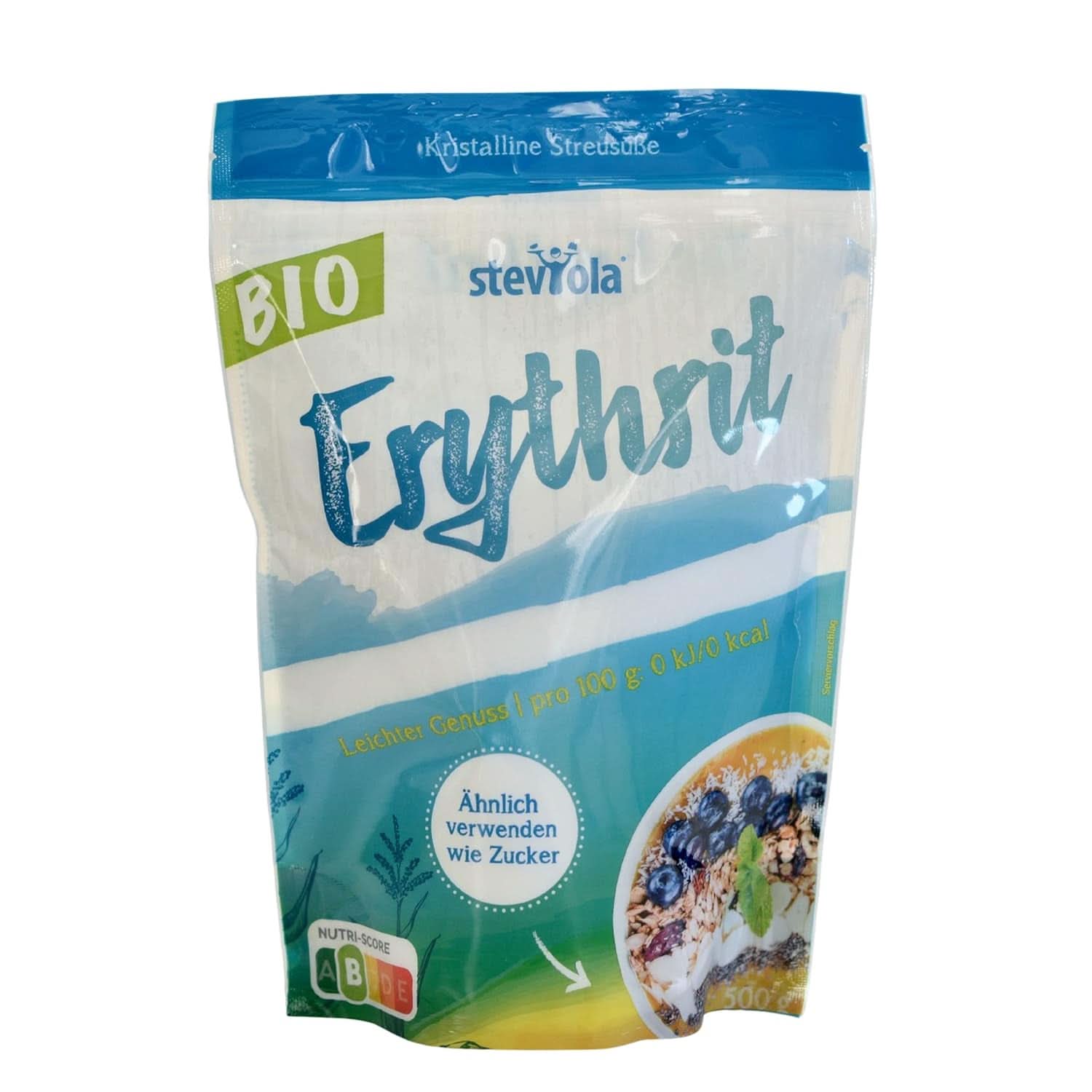 Steviola | Sladidlo stévie | Sladidlo bez kalorií, 300 gramů Naty Shop Sweeteners Bílý organický erythritol, 500 gramů