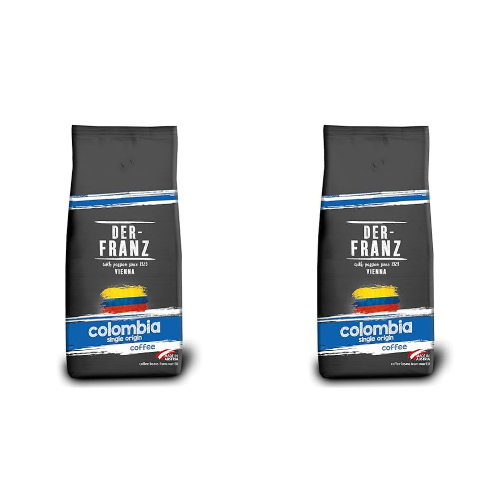 DER-FRANZ Cafea Crema, Intensitate 4/5, 100% Arabica, boabe de cafea întregi Cafea Naty Shop 2 x 1 Kg Columbia