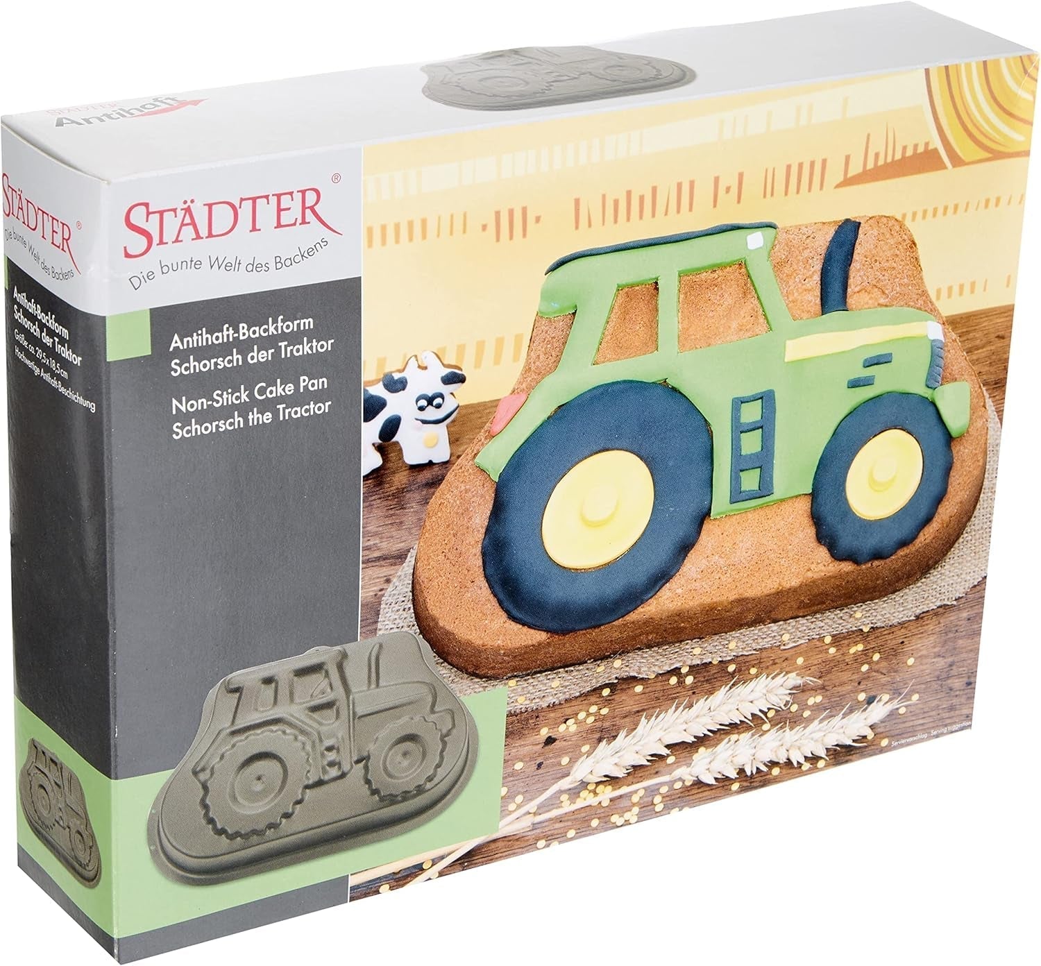 Staedter - Motivbackform Emil Der Igel - Hochwertige Antihaftbeschichtung - PFAS Frei Formy a plechy na pečení Naty Shop Motivbackform Traktor