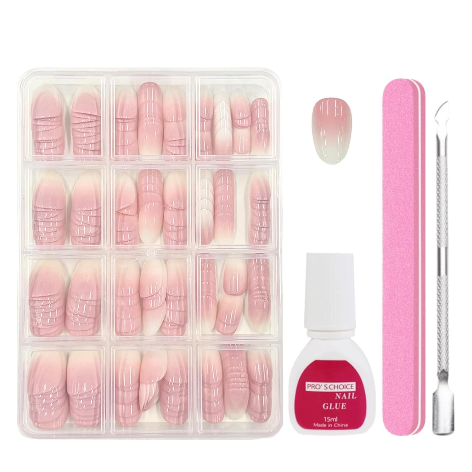 240 Stück Falsche Nägel Tips Set - Französisch Falsche Nägel Zum Aufkleben - Künstliche Nägel Medium Quadrat Ballerina Nail Art Manicure Fake Nails Für Damen Und Frauen (French Medium Ballerina)