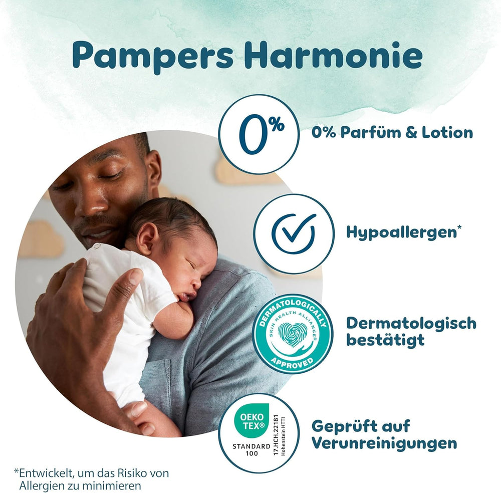 Plenky Pampers Harmony velikost 6, 144 plen, 13kg+, Jemná ochrana pokožky se 100% ochranou Pampers