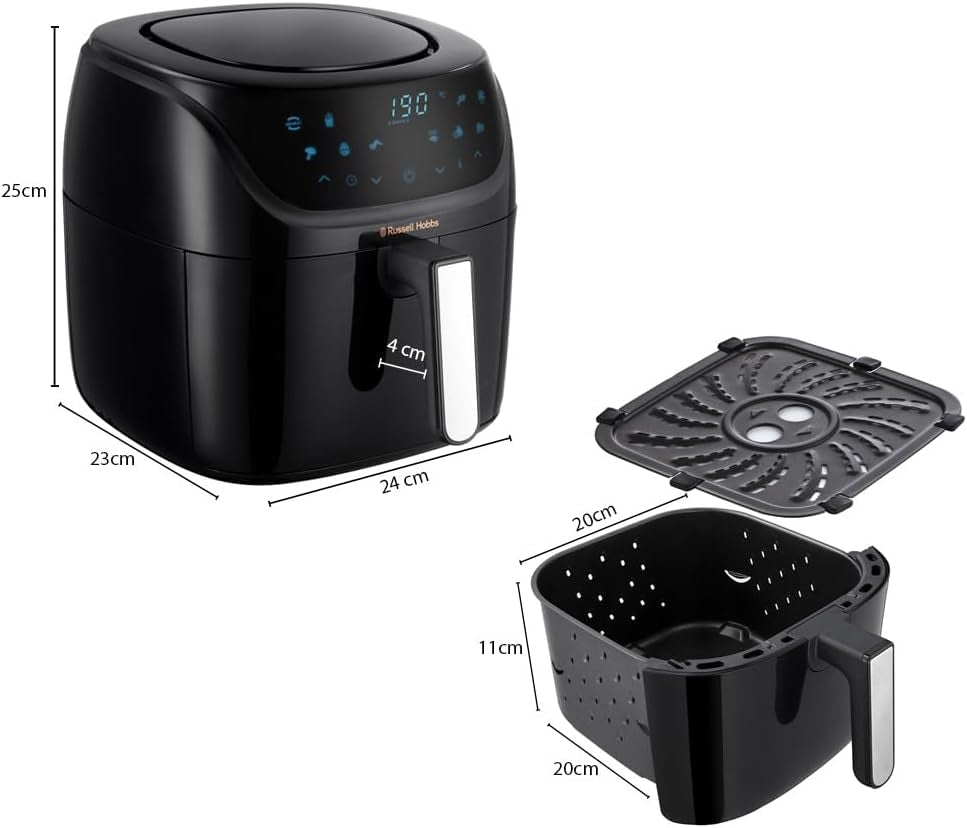 Russell Hobbs Air Fryer L 4L Rapid Airfryer, 7 funkcí vaření, 10 programů Domácí spotřebiče Naty Shop