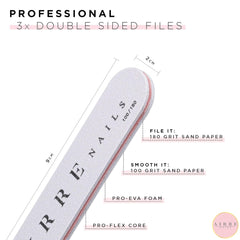 AIRRE 500 Unghii cu Gel Profesionale și 3 Pile cu Cutie - (10 Mărimi) Unghii False Semilună Franceze, Pentru Saloane și Uz Acasă, Tăiere, Pilire și Modelare, Gel UV/LED, Ojă și Nail Art (Natural)