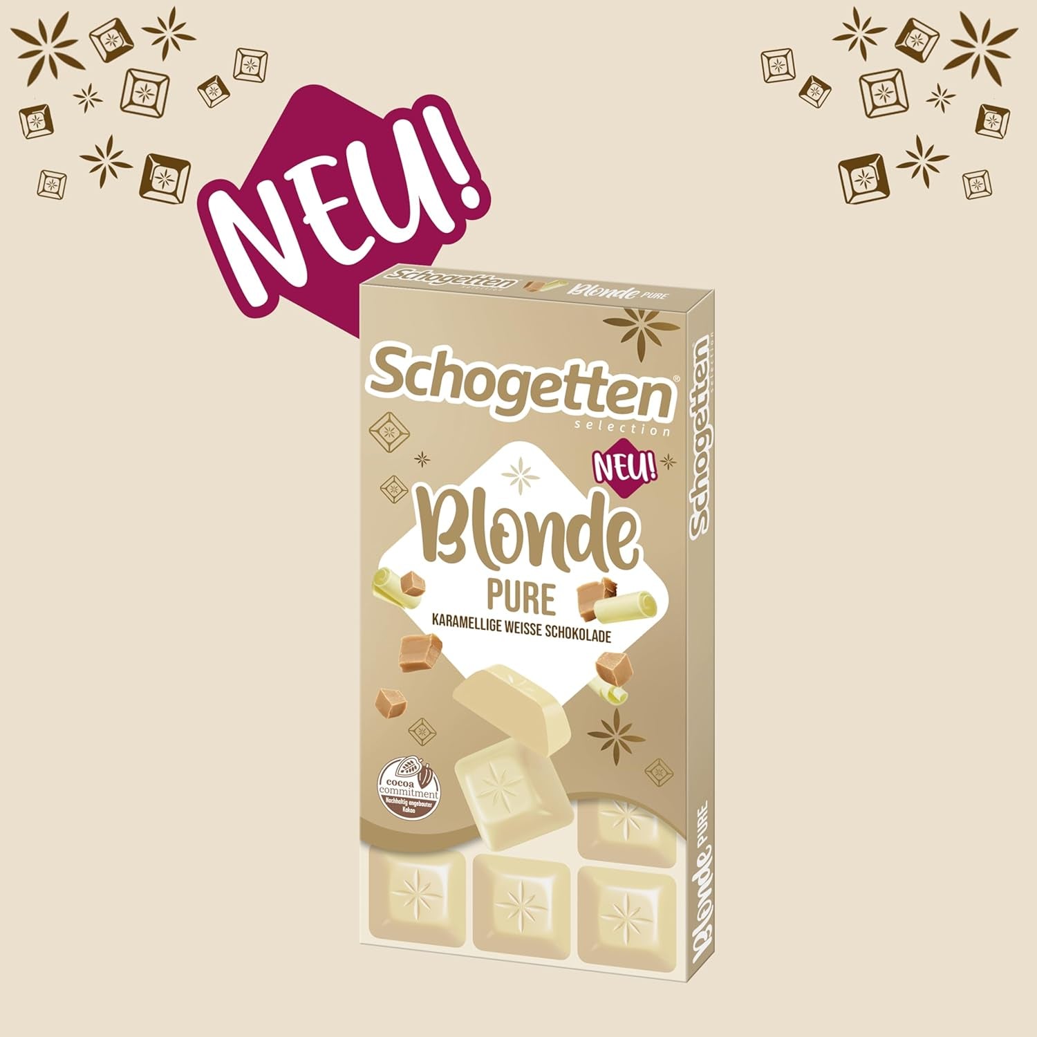 Schogetten Blonde Pure I bílá čokoláda s karamelem I 100 g I jednotlivě porcované (balení 2 ks)