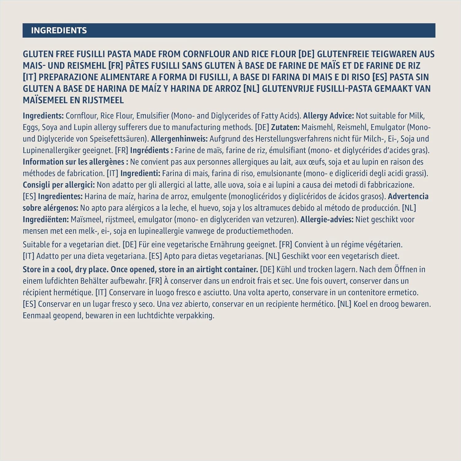 od Amazon bezlepkové fusilli, 500 g