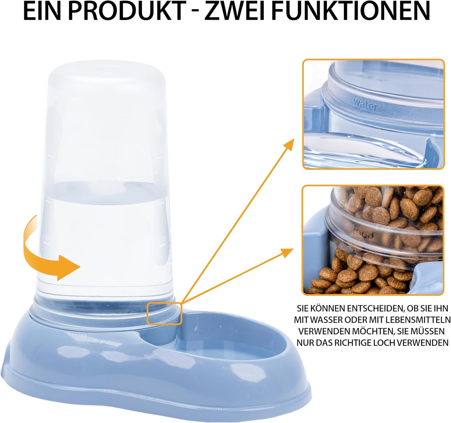 Ferplast Futter- oder Wasserspender für Hunde und Katzen AZIMUT 600 Futtertrog Voda 0,6 l, Rutschfester Boden, 12,5 x 19 x V 19,5 cm Modrá