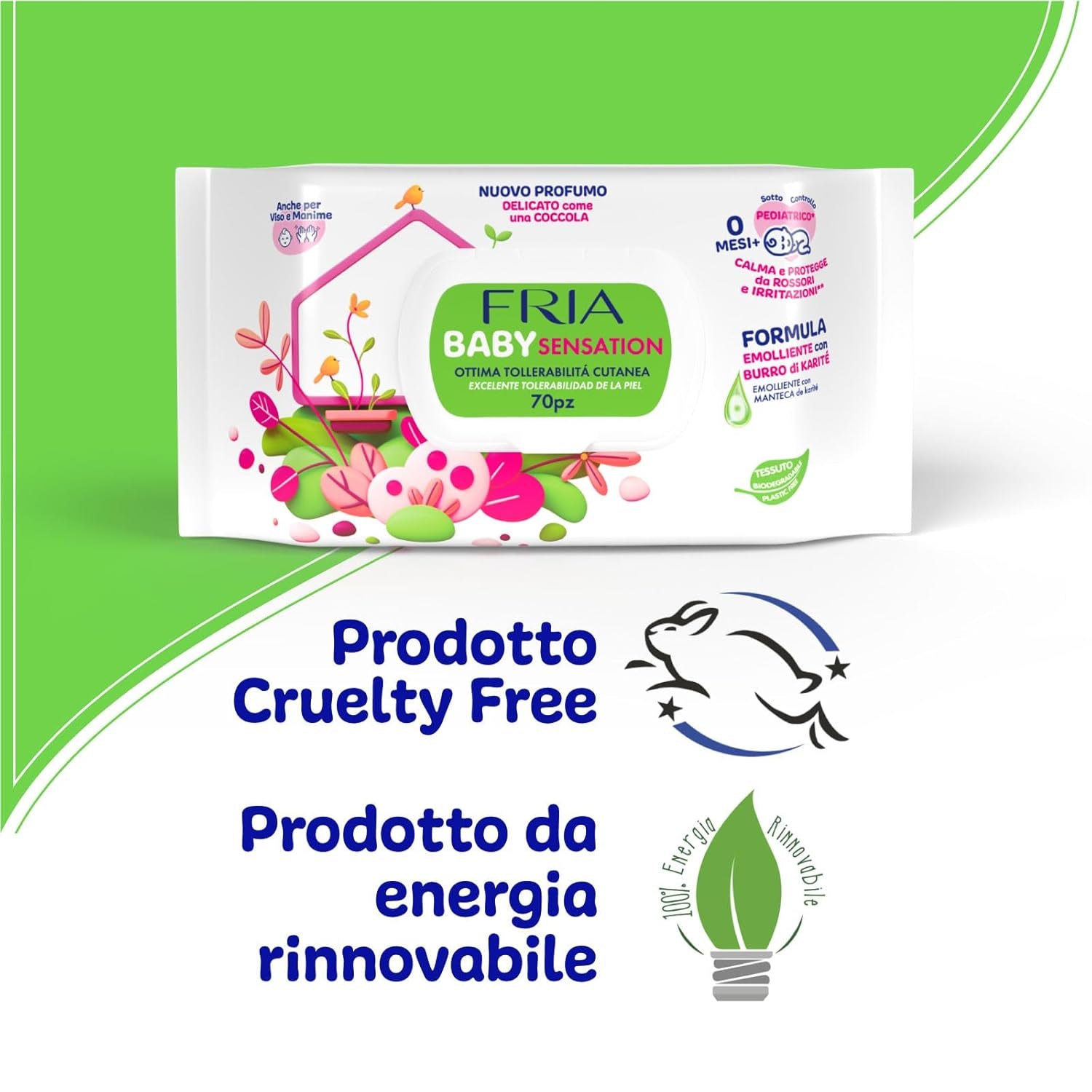 Baby Sensations s víčkem, 72 vlhčených ubrousků, čistící ubrousky pro osobní péči, unisex, děti