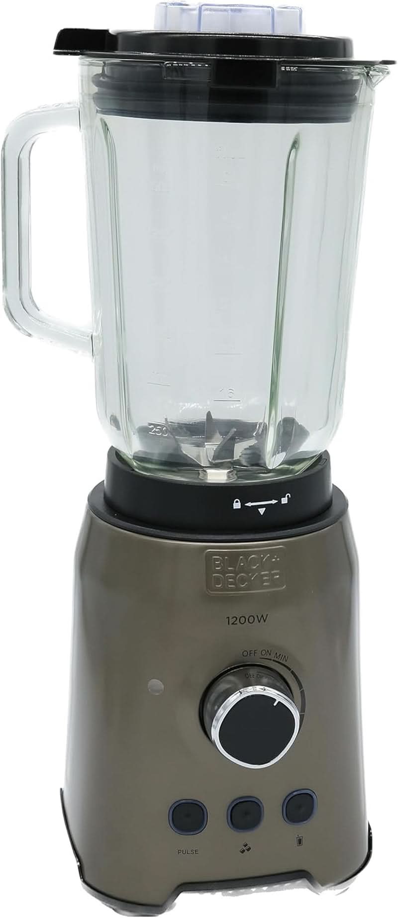 BLACK+DECKER Stolní mixér | 500W | 2 rychlosti | Pulzní funkce | Glaskrug | 1,5L | Edelstahlmesser Mit 4 Klingen | Herausnehmbar Und Leicht Zu Reinigen | Weiß Und Grau Kitchen Naty Shop 1200W Edelstahl