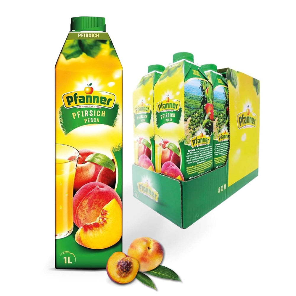 Pfanner Jahodový ovocný nektar (8 X 1 litr) - 30% podíl ovoce - jahodový nápoj Naty Shop Peach