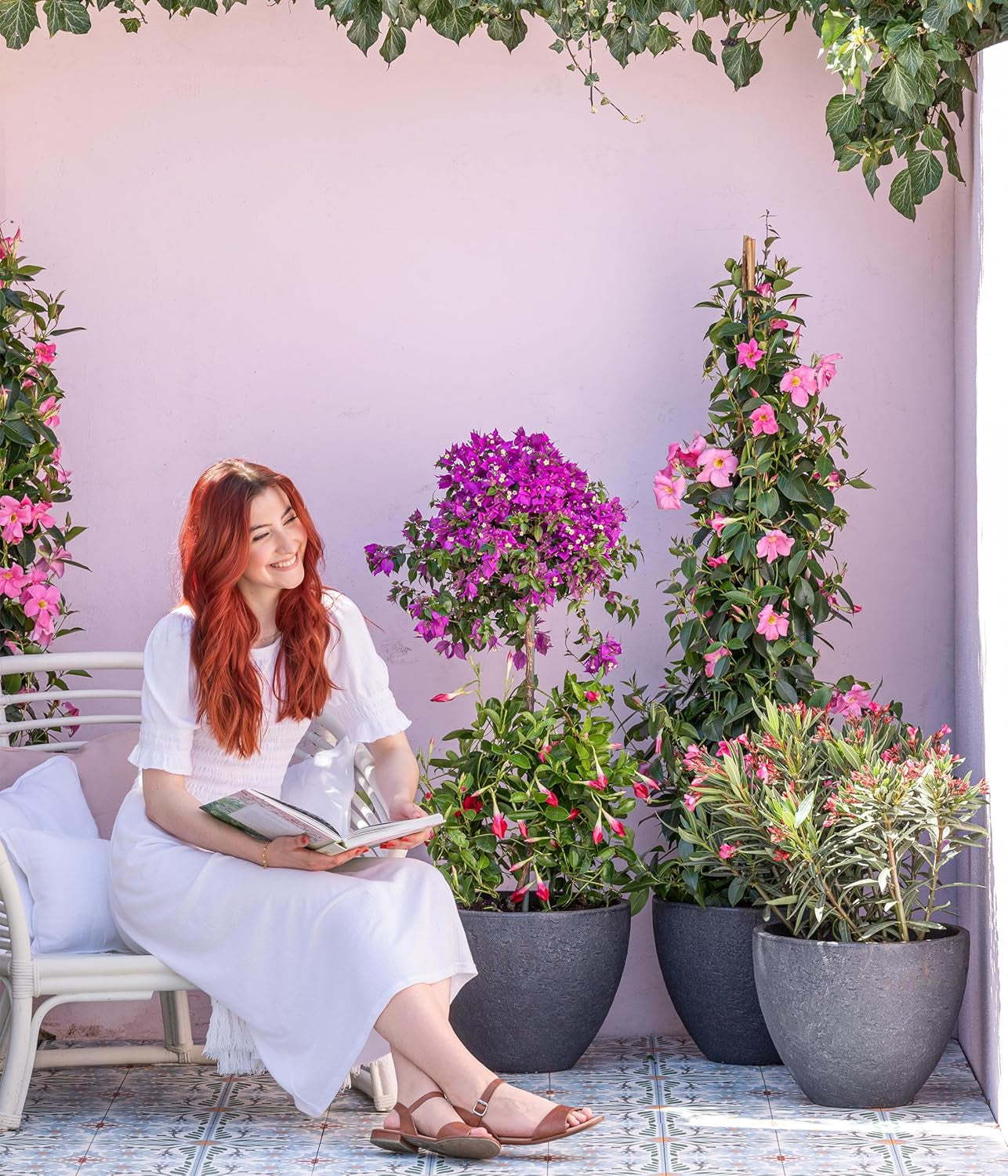 Ghiveci Dehner Stone, Ø 40 cm, înălțime aprox. 31 cm, plastic, antracit