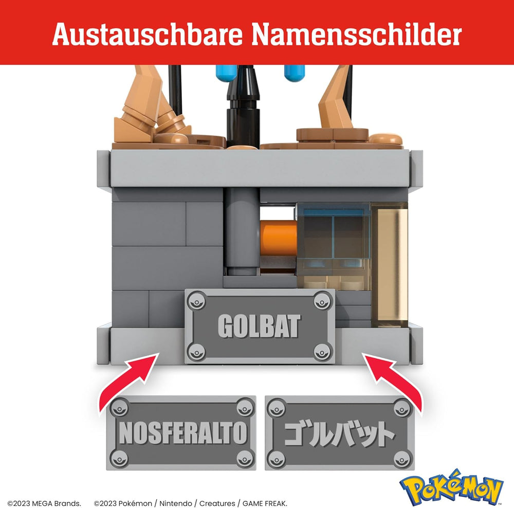 MEGA Pokémon Mini Motion-Golbat - besteh aus 313 Teilen zum Zusammenbauen, Enhtät Versteckten Knopf, with Flügelschlag Funktion, 13 cm groß, sehr schön zum Exstellen, HTH72