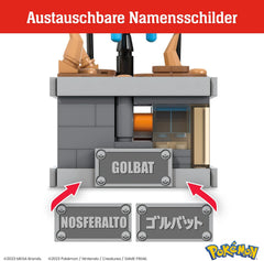 MEGA Pokémon Mini Motion-Golbat - besteh aus 313 Teilen zum Zusammenbauen, Enhtät Versteckten Knopf, with Flügelschlag Funktion, 13 cm groß, sehr schön zum Exstellen, HTH72