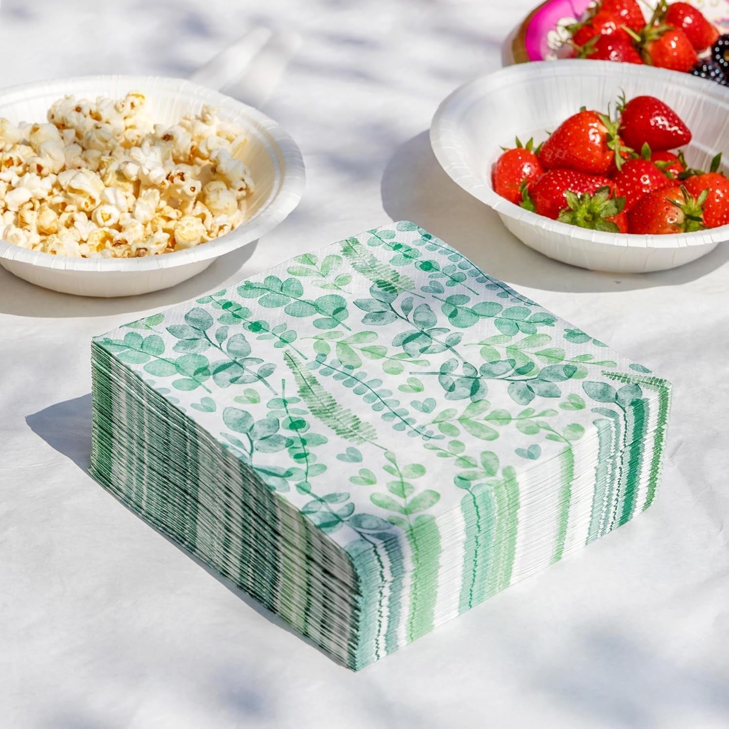 Șervețele de unică folosință Talking Tables Table Kind, șervețele din hârtie moale, frunze verzi, pentru nunți sau uz zilnic, ecologice, compostabile, reciclabile, produse în UE, 2