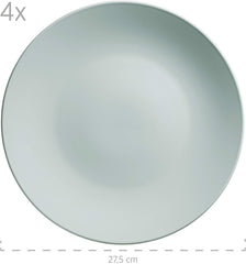 MÄSER Pastell Selection, Modernes Geschirr Set für 4 Personen, 16-teiliges Kombiservice aus Keramik, Steinzeug, Türkis-Grün