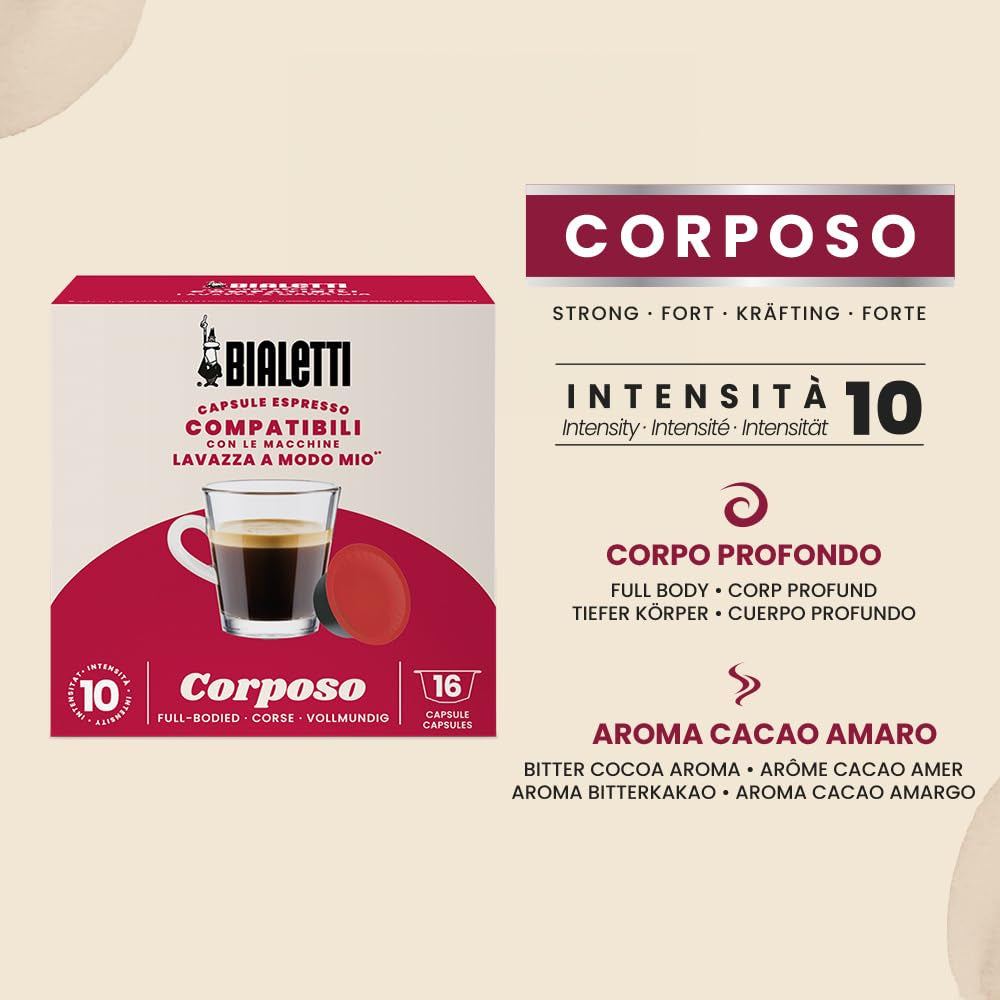-Kaffee Lavazza®-kompatible Kapseln – Corposo – 16 Kapseln (Packung mit 3)
