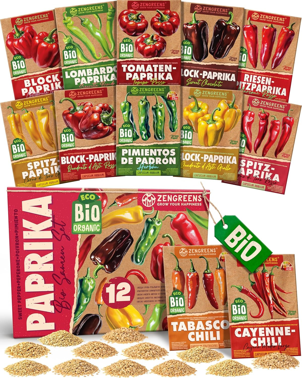 Bio semínka bazalky v sadě 6 - 6 semínek bazalky pro snadné pěstování na zahradě, na balkóně nebo na vyvýšeném záhonu - Semena rostlin - Sazenice