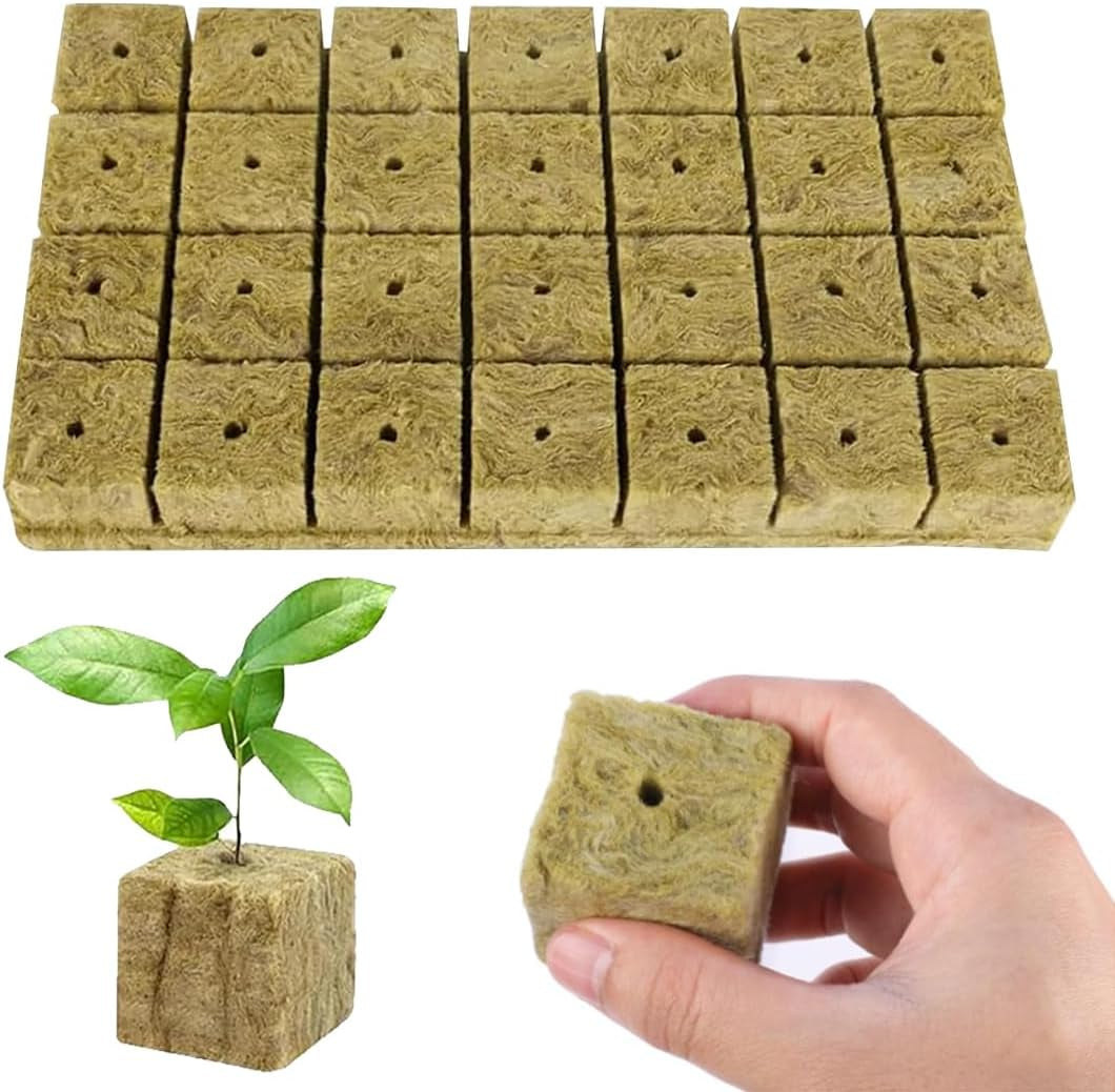 Rockwool Seedling Cubes 28 - Rockwool Cubes 4x4x4cm - Sadbové kostky, Rockwool Kostky, Hydroponické sadební systémy/Klonované rostliny/Školní projekty, Pěstování sazenic bez půdy