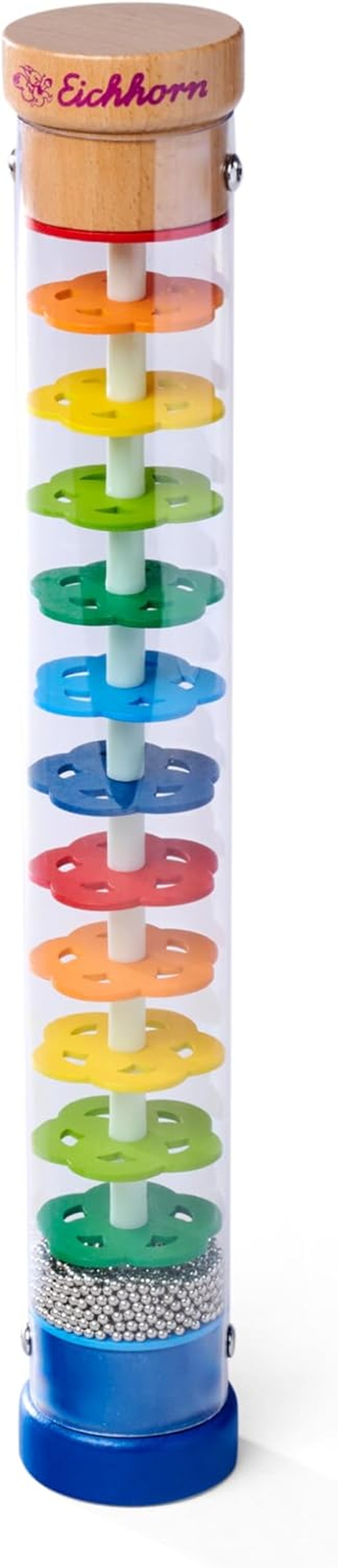 Eichhorn 100003446 - Rainmaker din lemn masiv, tub din plastic cu bile metalice, 32x5cm Jucarii Bebe Naty Shop 32X5Cm Singur