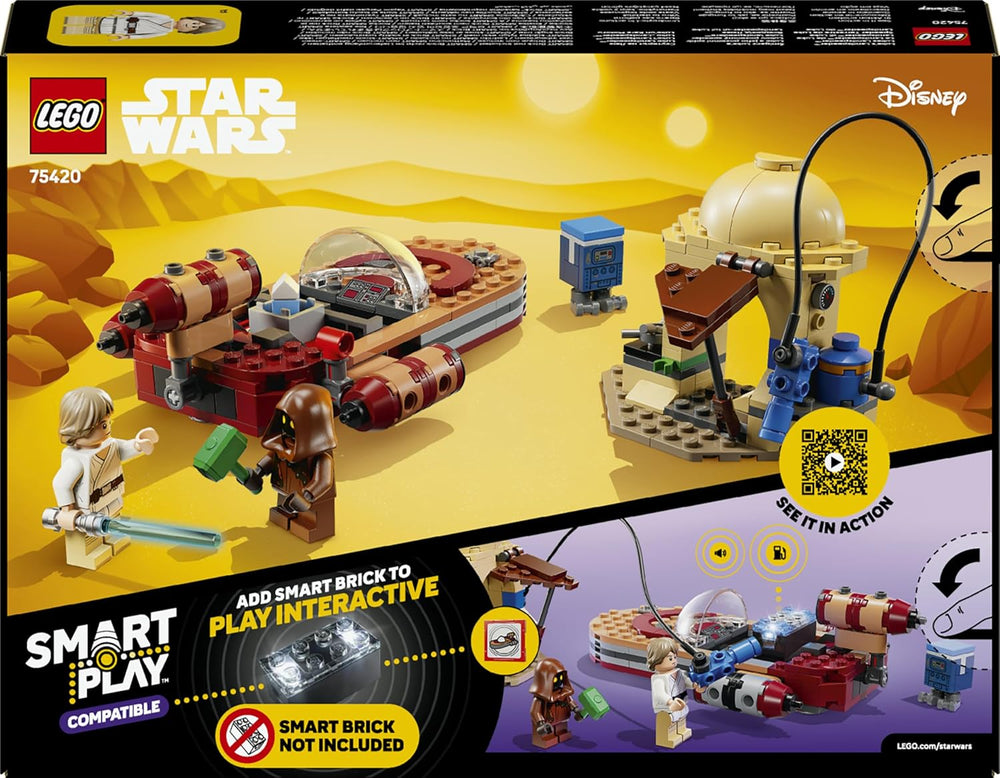 LEGO Star Wars 75420 SMART Play: Lukes Landspeeder - Kompatibilní Interaktives Spielzeug inkl. Minifigurka SMART Tag a Luke Skywalker – nápad na dárek pro chlapce, dívky a fanoušky Erwachsene od 6 Jahren
