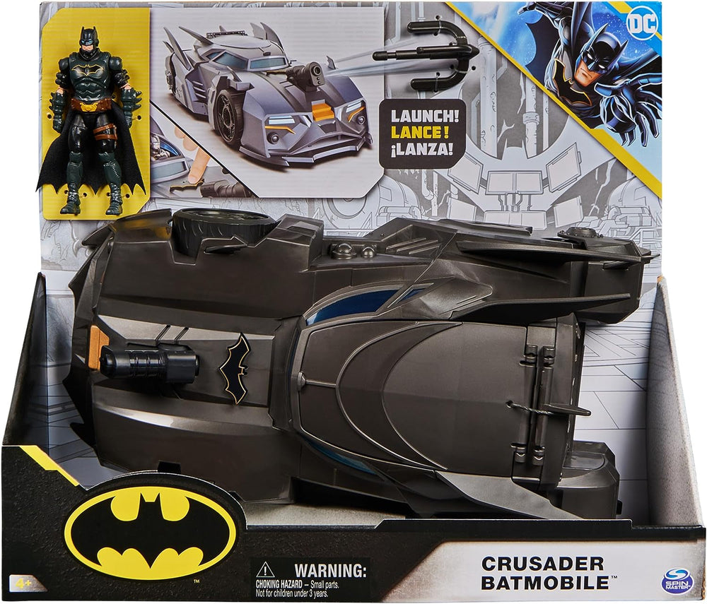 Batmobil DC Comics Batman Offroad Batmobil s katapultem s hákem a mřížkou vzadu Včetně 10cm figurky Batmana pro fanoušky superhrdinů od 4 let Akční figurky Naty Shop