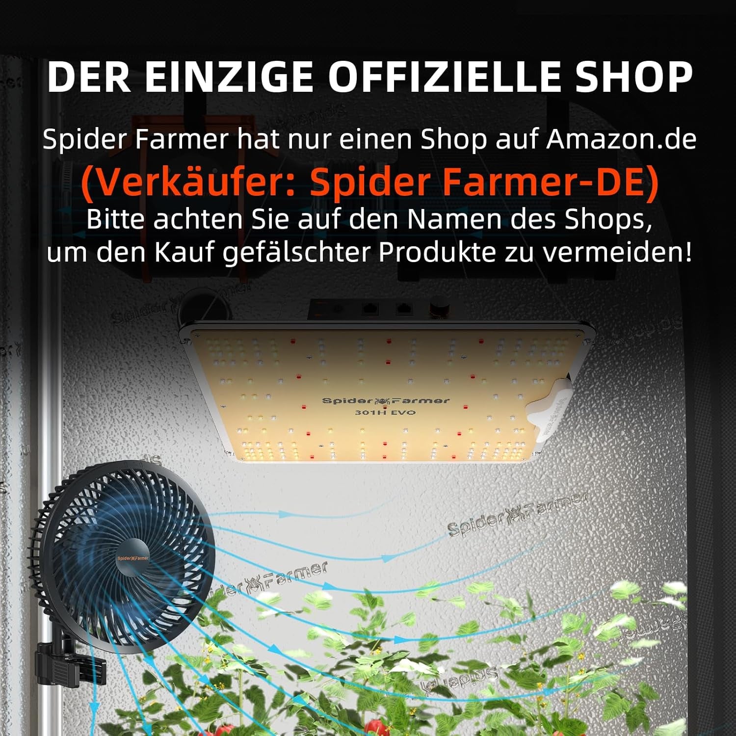 Spider Farmer SF1000 Full Spectrum Stmívatelné LED růstové světlo, Dioda Samsung LM301H EVO, 70x70x160cm sada Full Grow stanu, sada hydroponického pěstebního stanu, ventilační systém