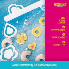 DECOCINO Ausrollstab – 3-dílný, cca. 23 cm dlouhá – antihaftbeschichter als Teigrolle zum Ausrollen von marcipán, Blütenpaste, Roll-Fondant