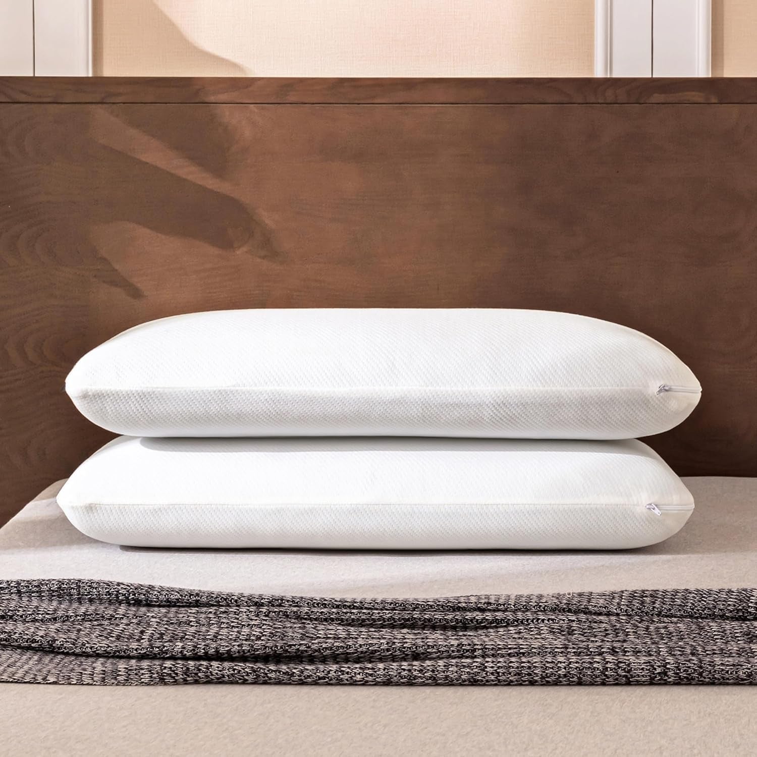 EGO HOME Pillow Memory Foam Soft Ergonomic Pillow For Back Sleeper Side Sleeper Neck Support Pillow With Breathable And Washable Cover, Oeko-Tex Certified, Neck Pillow 75X35Cm Perne standard Naty Shop