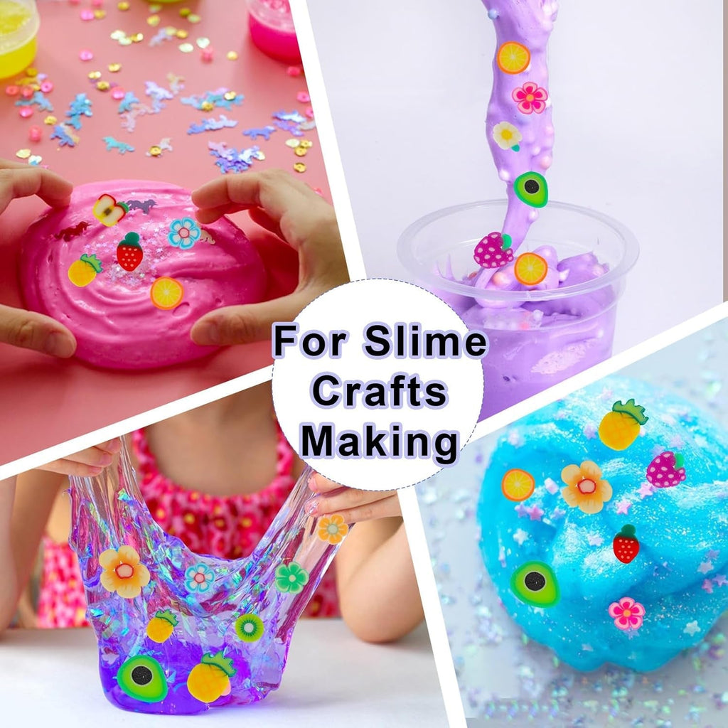 1000 Stk Nagel Obst Scheiben, Nagelkunst Fruchtscheiben Charms Cute Obst-Blumen Charms Mixed Set Mini 3D Obstscheibe Nail Art Zum Nagelkunst Handy Deko DIY Schleimbasteln Ornament Scrapbooking