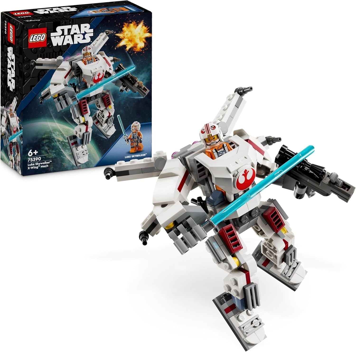 LEGO Star Wars Mech X-Wing od Luka Skywalkera Sběratelská hračka Kostky Akční Dobrodružný Nápad na dárek pro kreativní chlapce a dívky od 6 let 75390 Stavebnice Besuche den LEGO-Store Výchozí název