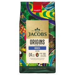 Jacobs Kaffeebohnen Origins Brazil, mild-nussiger Geschmack aus Brasilien, geröstet in Bremen, Intensität 4/10, Kaffee ganze Bohnen, 1 kg