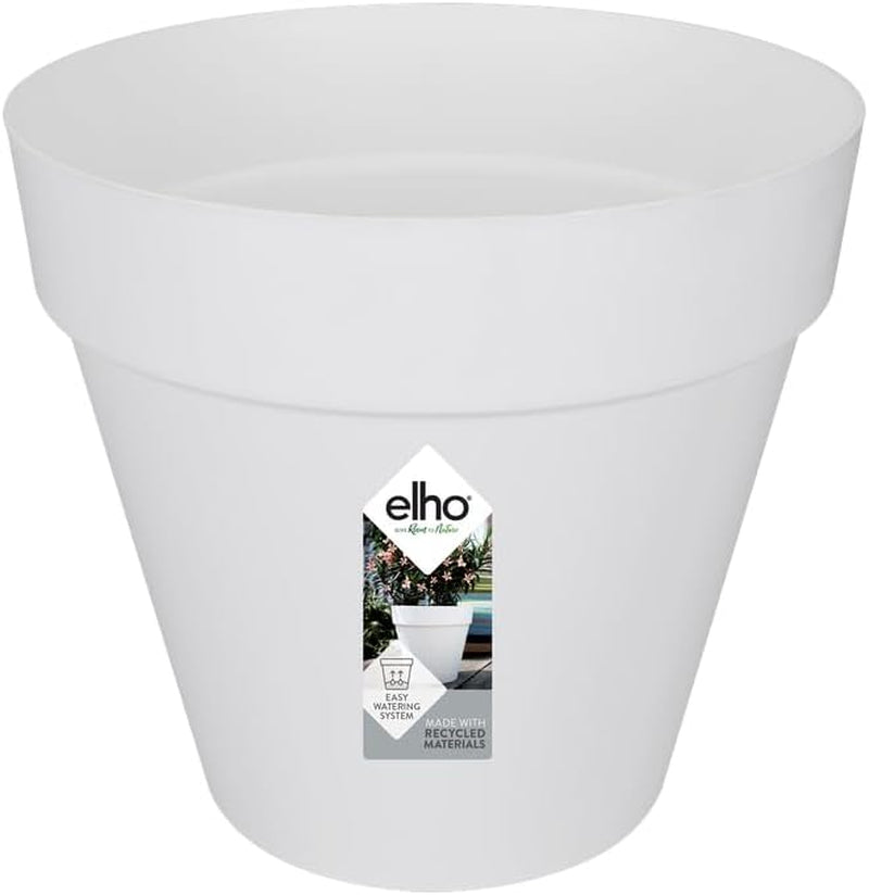 elho Loft Urban Round 40 - Ghiveci de flori pentru exterior - Plastic 100% reciclat - Ø 38,5 x H 35,3 cm - Negru/Antracit