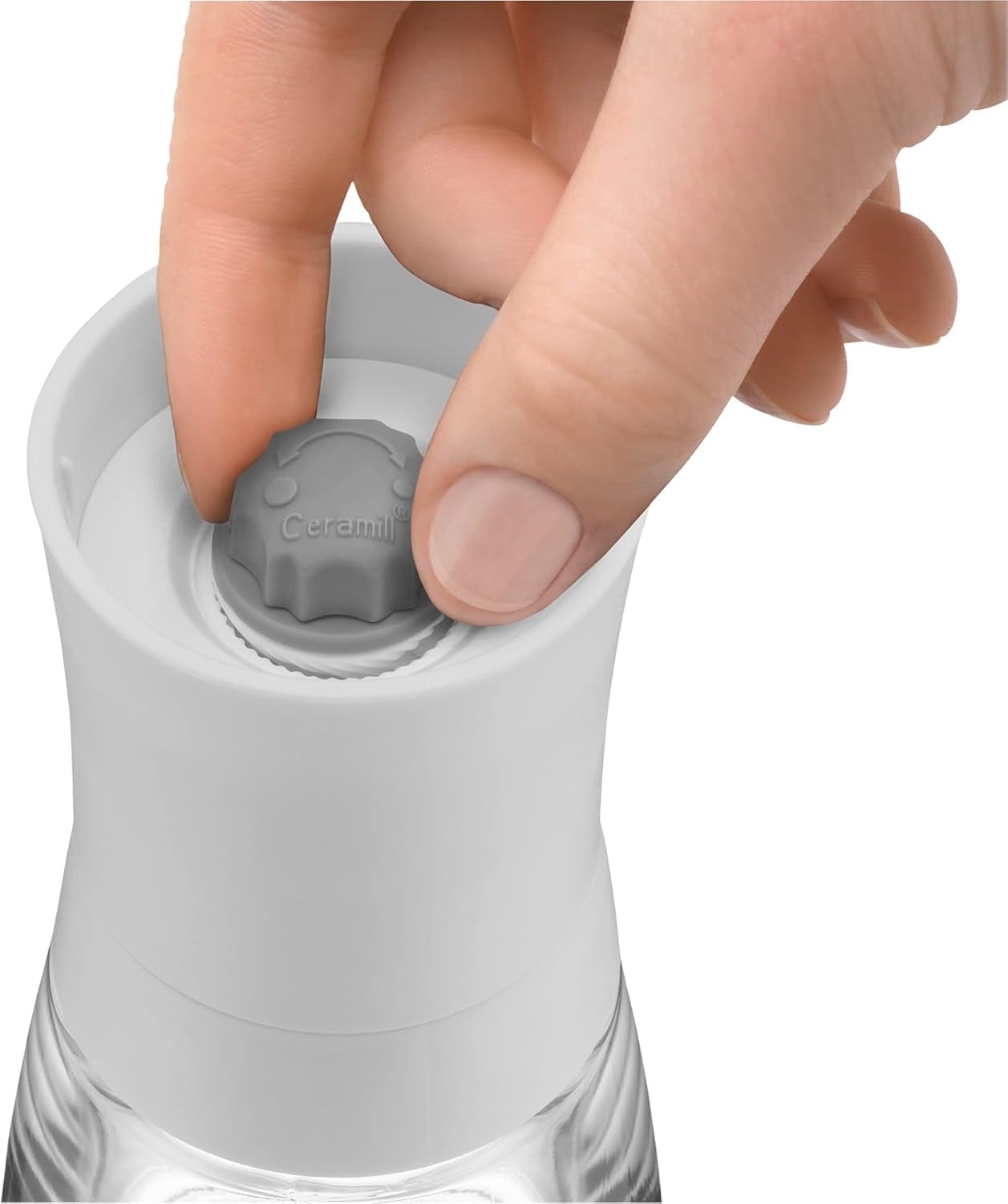 WMF Trend mlýnek na sůl nebo pepř 14 cm, bez náplně, keramický mlýnek, plastový, skleněný, bílý Mlýnky a kráječe Naty Shop