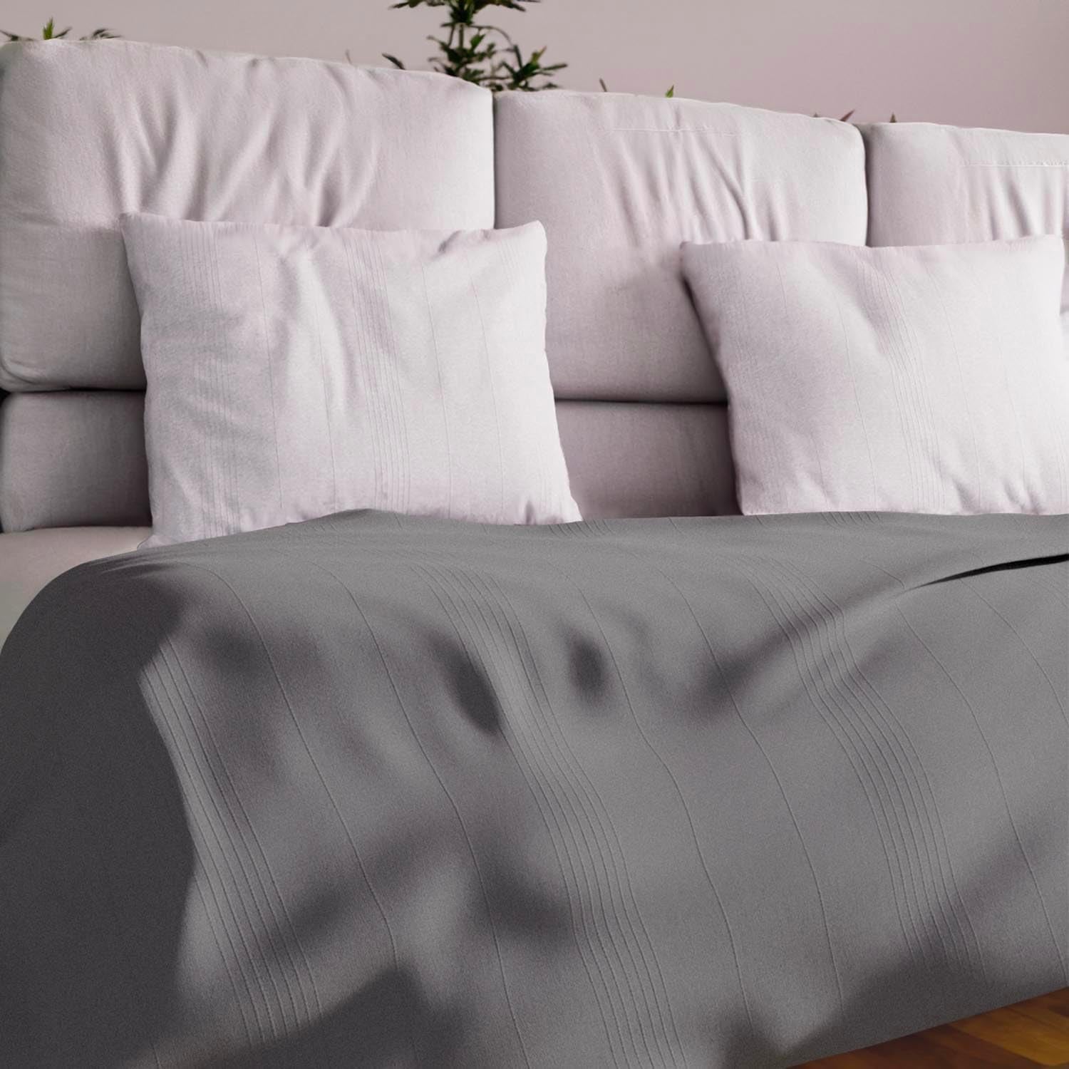 Soleil D'Ocre Adele Plaid, pohozený u křesla, Polycoton, šedá, 140 X 200 cm Postele a přikrývky Besuche den Soleil d'ocre-Store