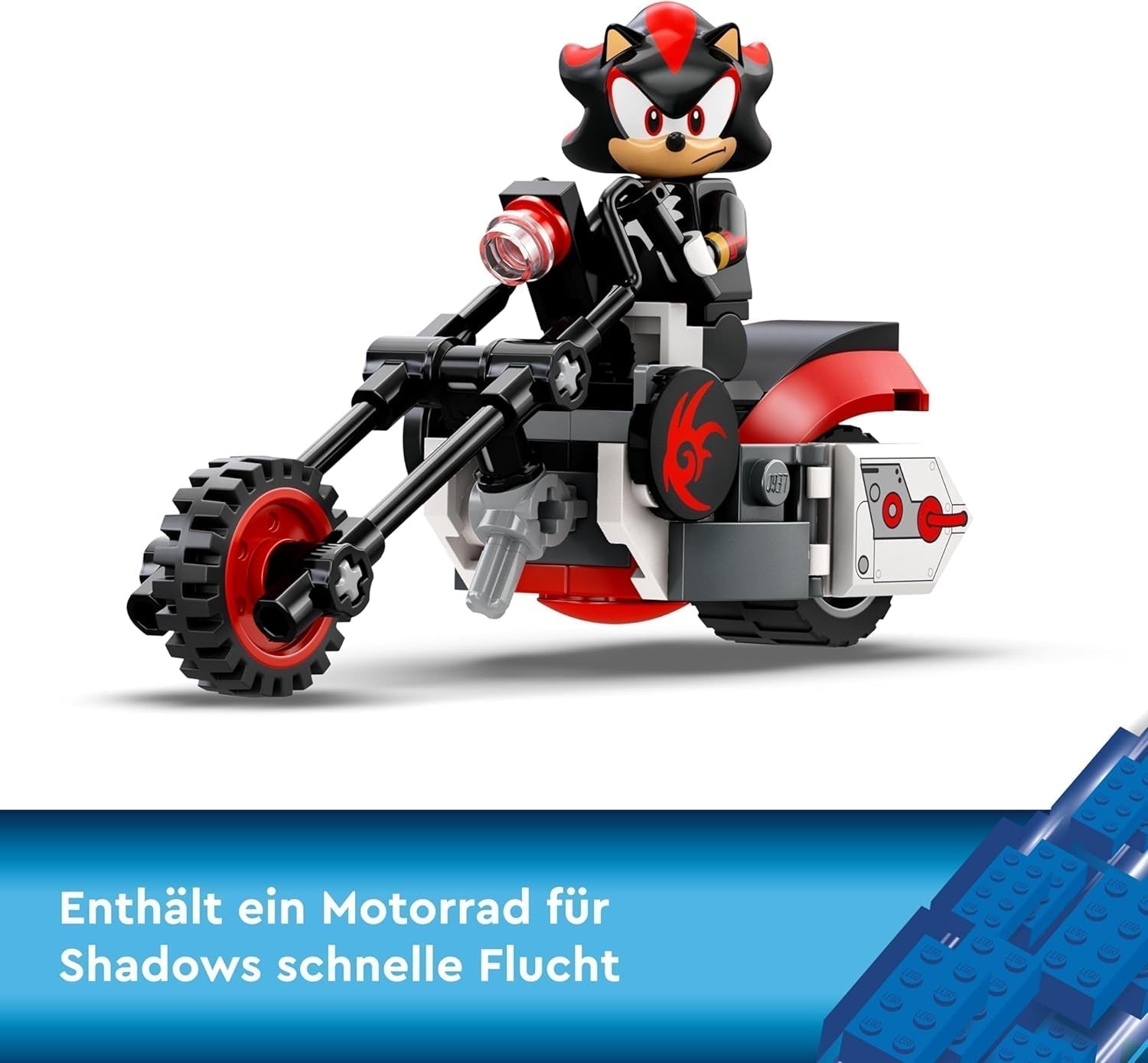 LEGO Sonic the Hedgehog Shadow the Hedgehog Escape Hračka Motocykl a videohra Sada figurek Dárek pro hráče a fanoušky 8letá fanouškovská položka pro chlapce a dívky 76995 Stavebnice Besuche den LEGO-Store