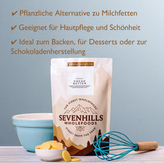 Sevenhills Wholefoods Kakaobutter Bio 200 g, Rein und Natürlich, Premium Qualität