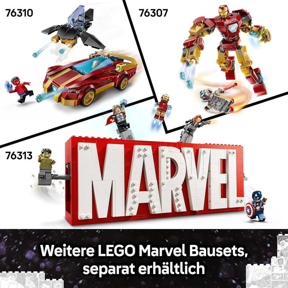 LEGO Marvel Captain America: Civil War Action Duel - Superhrdinská herní sada s 8 minifigurkami - Hračka na stavbu letadla a herní sadu - Dárek pro chlapce a dívky 76314 Stavebnice Besuche den LEGO-Store