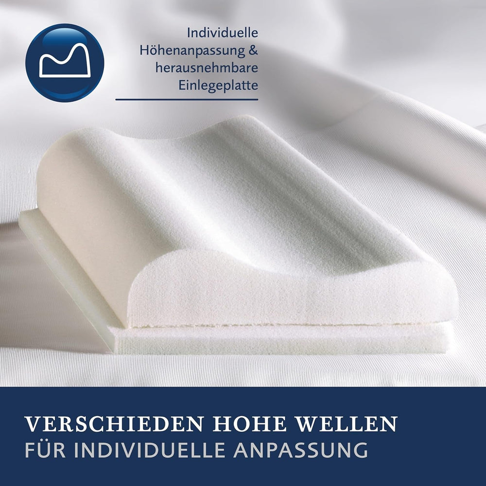 Pernă Billerbeck S20 Visco - Pernă pentru gât - Pernă 40 x 80 cm - Pernă pentru susținerea gâtului cu miez Visco High-Tech