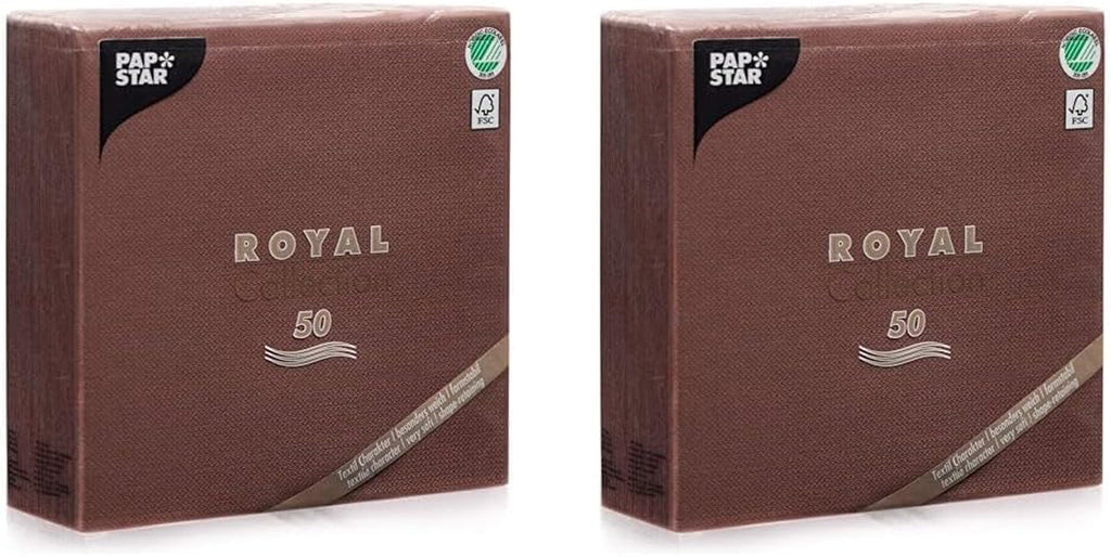 Șervețele Papstar / Șervețele Tissue Negre "Royal Collection" 40 X 40 Cm, 1/4-Fold, ideale pentru catering, gospodărie sau petreceri, #10452, 1 X 50Pack