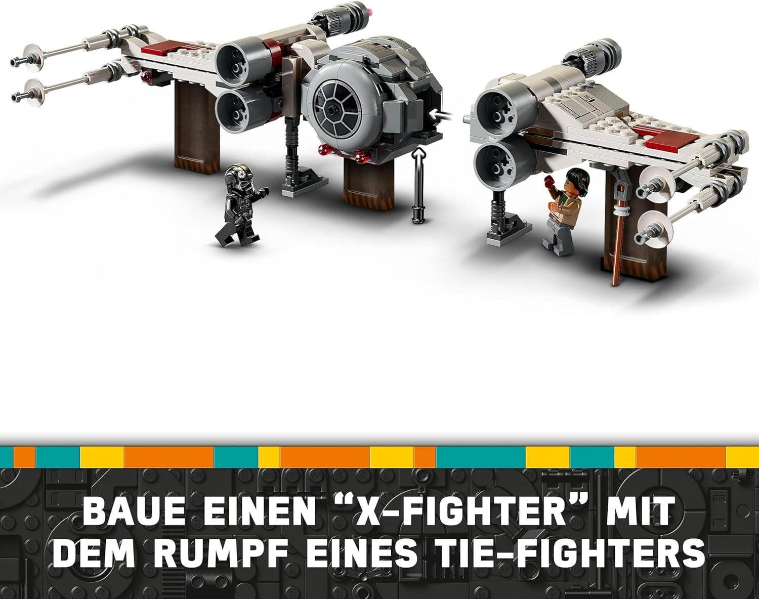 LEGO Star Wars TIE Fighter & X-Wing Mashup, Hračka na sestavení Starfighter, Nápad na dárek pro děti, Přizpůsobitelné hvězdné lodě, Dárek pro chlapce, dívky a všechny fanoušky 75393 Stavebnice Beuche den LEGO-Store