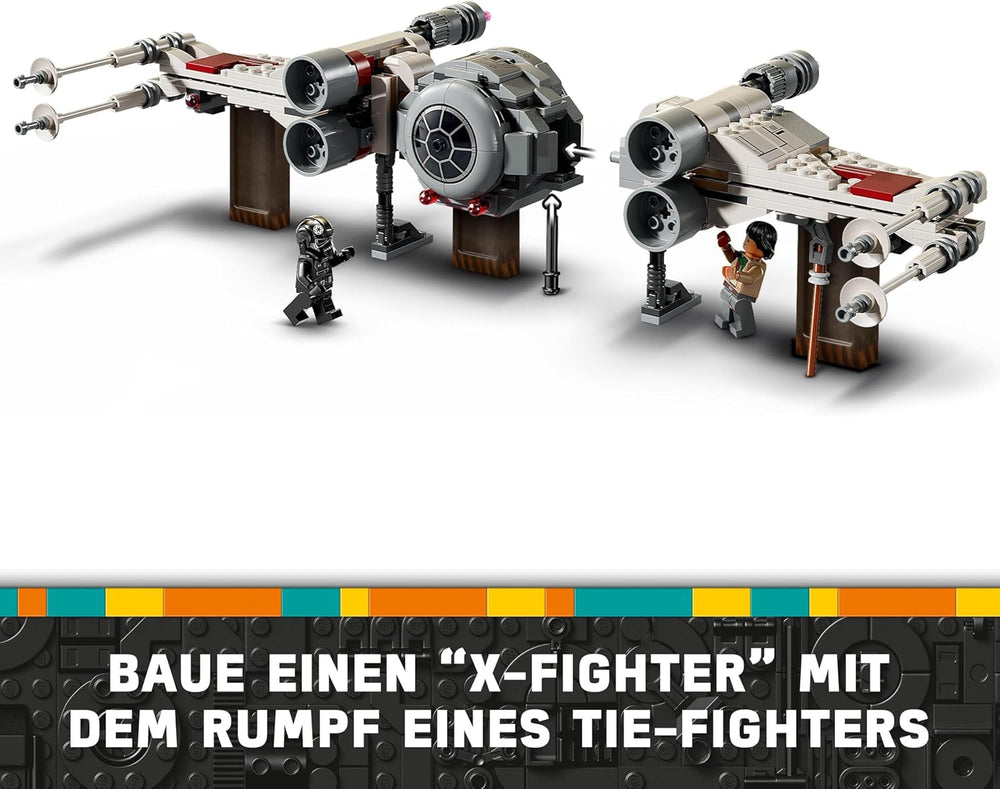 LEGO Star Wars TIE Fighter & X-Wing Mashup, Hračka na sestavení Starfighter, Nápad na dárek pro děti, Přizpůsobitelné hvězdné lodě, Dárek pro chlapce, dívky a všechny fanoušky 75393 Stavebnice Beuche den LEGO-Store