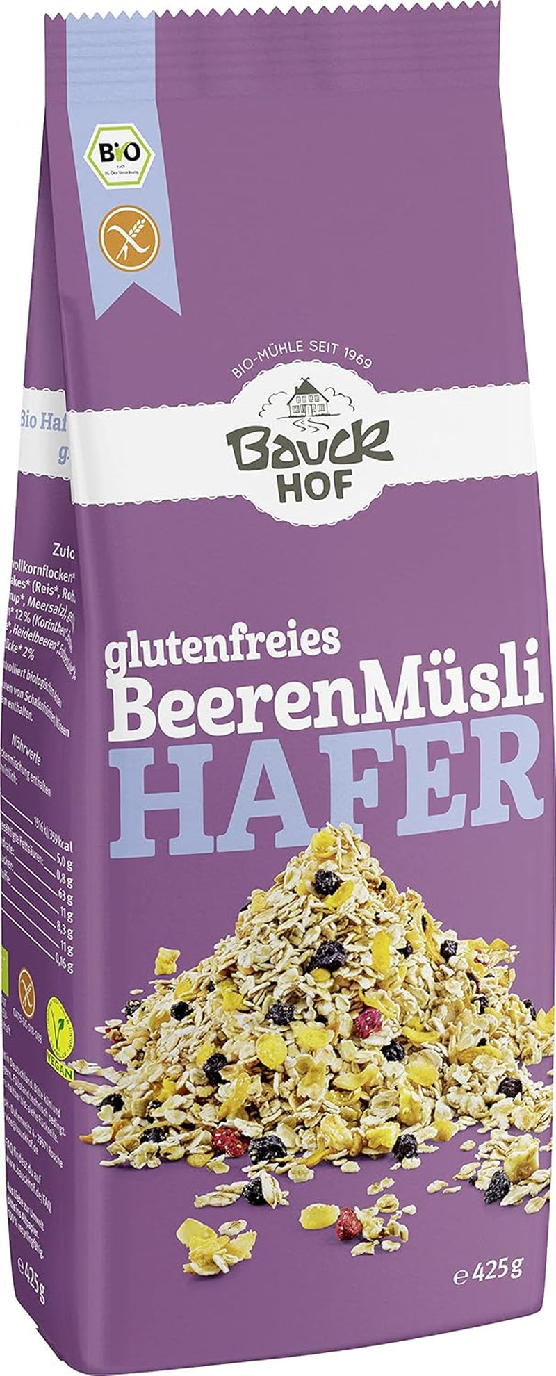 hof ovesné müsli s lesním ovocem, bezlepkové (425 g) - Bio